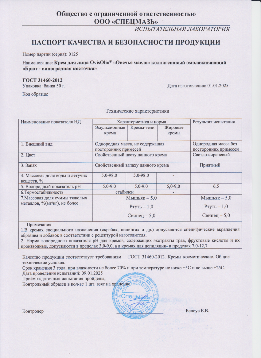 Паспорт №012025